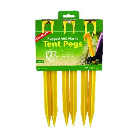 COGHLANS Yellow Tent Pegs 13.000 in. H X 6.875 in. W X 12 in. L 6 pk, 6PK 9312